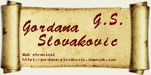 Gordana Slovaković vizit kartica